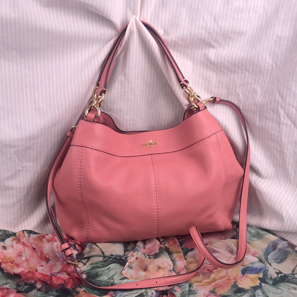 Coach Light Pink Handbag With Brass Hardware NWOT